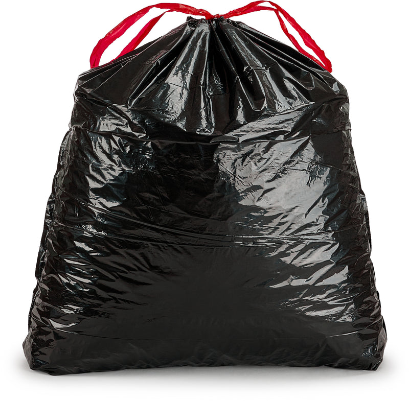 30 Gallon 1.5 Mil Black Drawstring Trash Bag - Central Poly