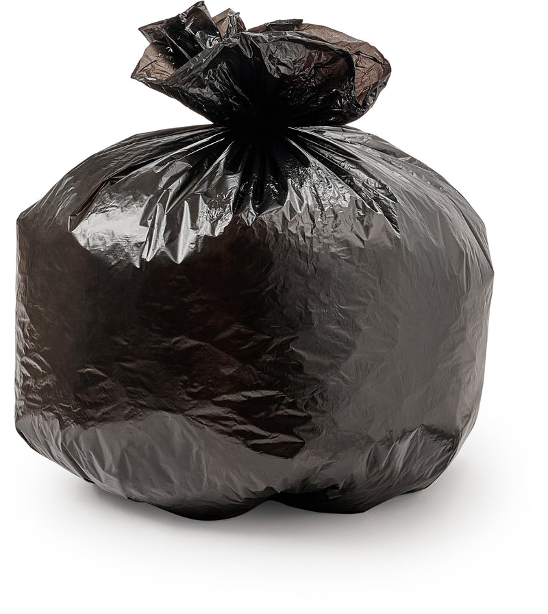 7-10 Gallon 6 Mic Black Trash Bag - Central Poly