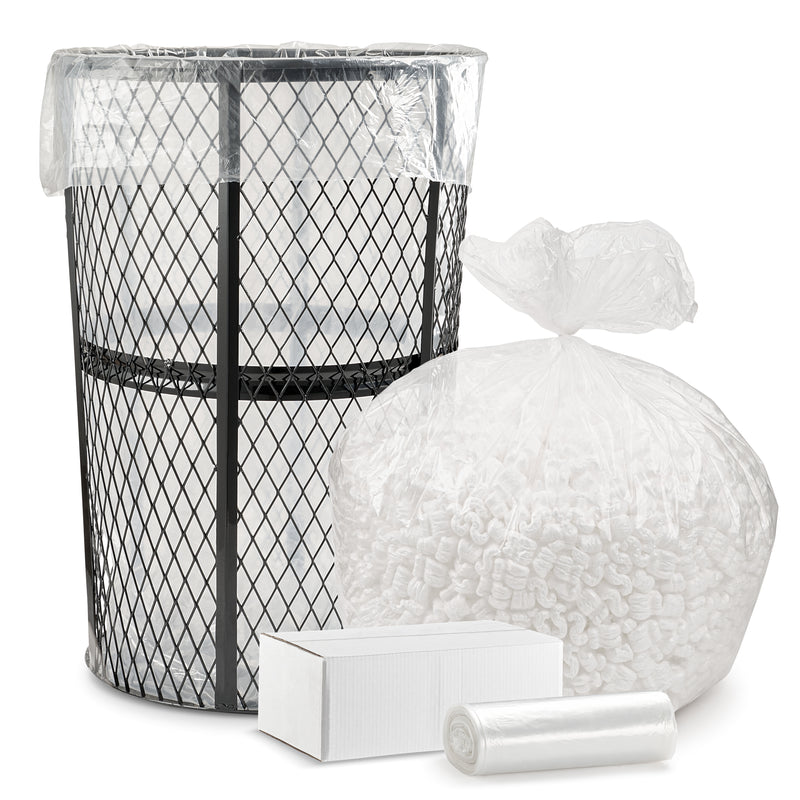 45 Gallon 1.5 Mil Clear Trash Bag - Central Poly