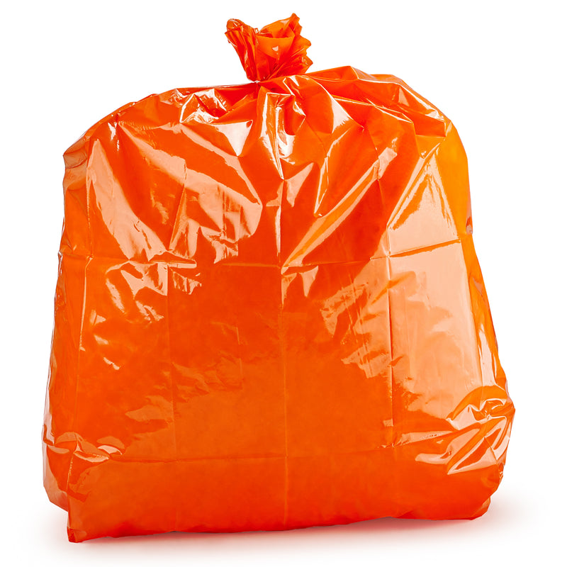 40-45 Gallon 1.5 Mil Orange Trash Bag - Central Poly